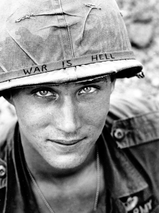 WAR IS HELL Unknown Soldier Vietnam 1965 Retro BW Wall Art Print Poster