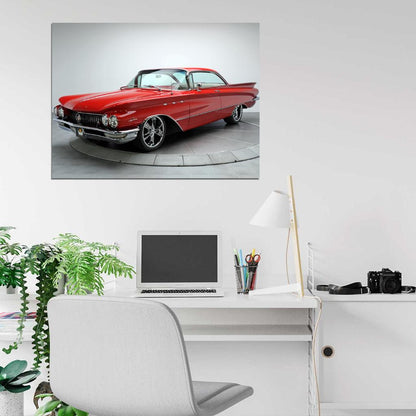 Buick LeSabre 1960 Awesome Retro Red Car Wall Art Print Poster