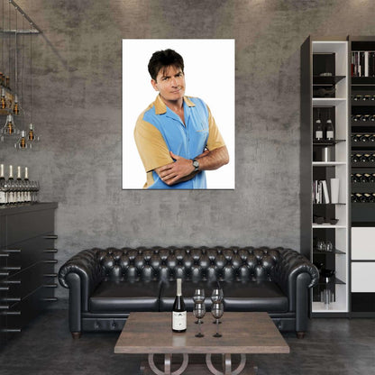 Charlie Sheen Actor TV Series Wall Art Print Poster