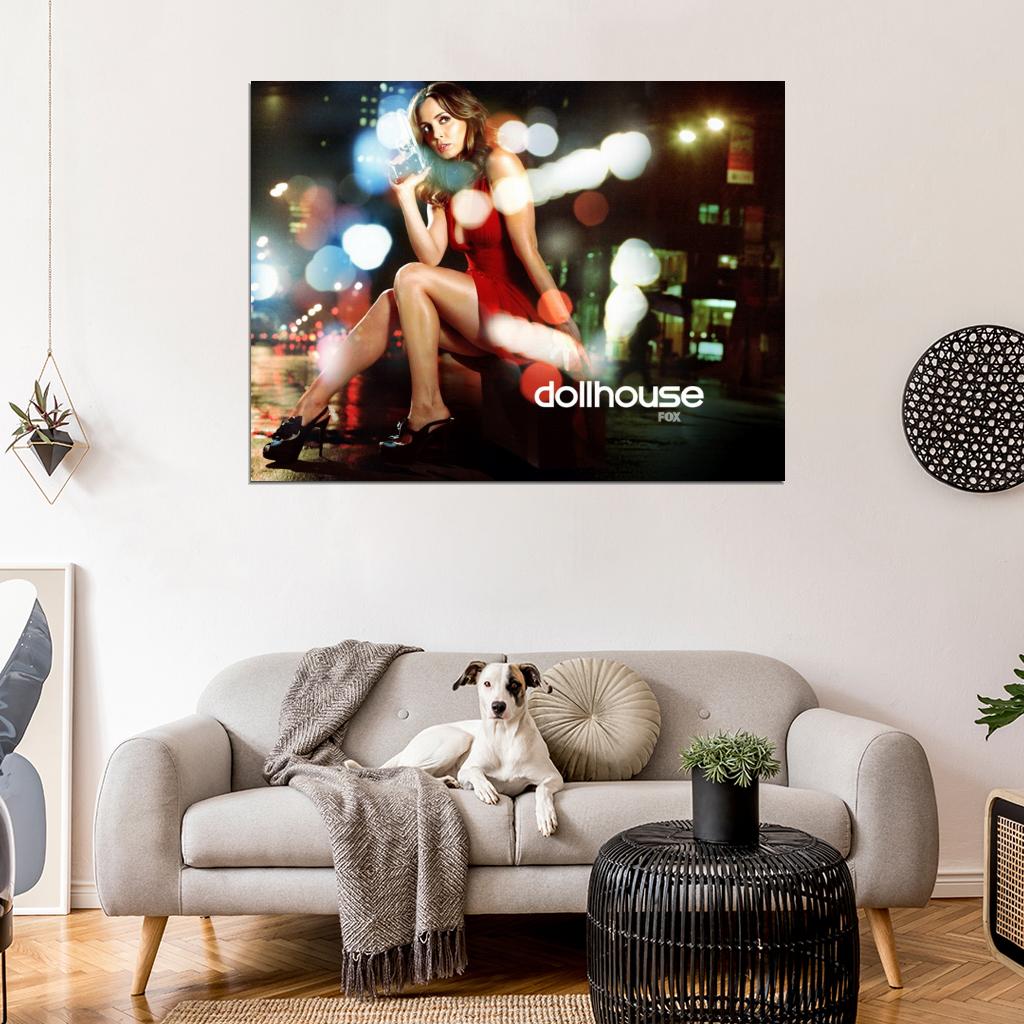 Eliza Dushku Hot Red Dress Gun Sexy Dollhouse TV Series Wall Art Print Poster