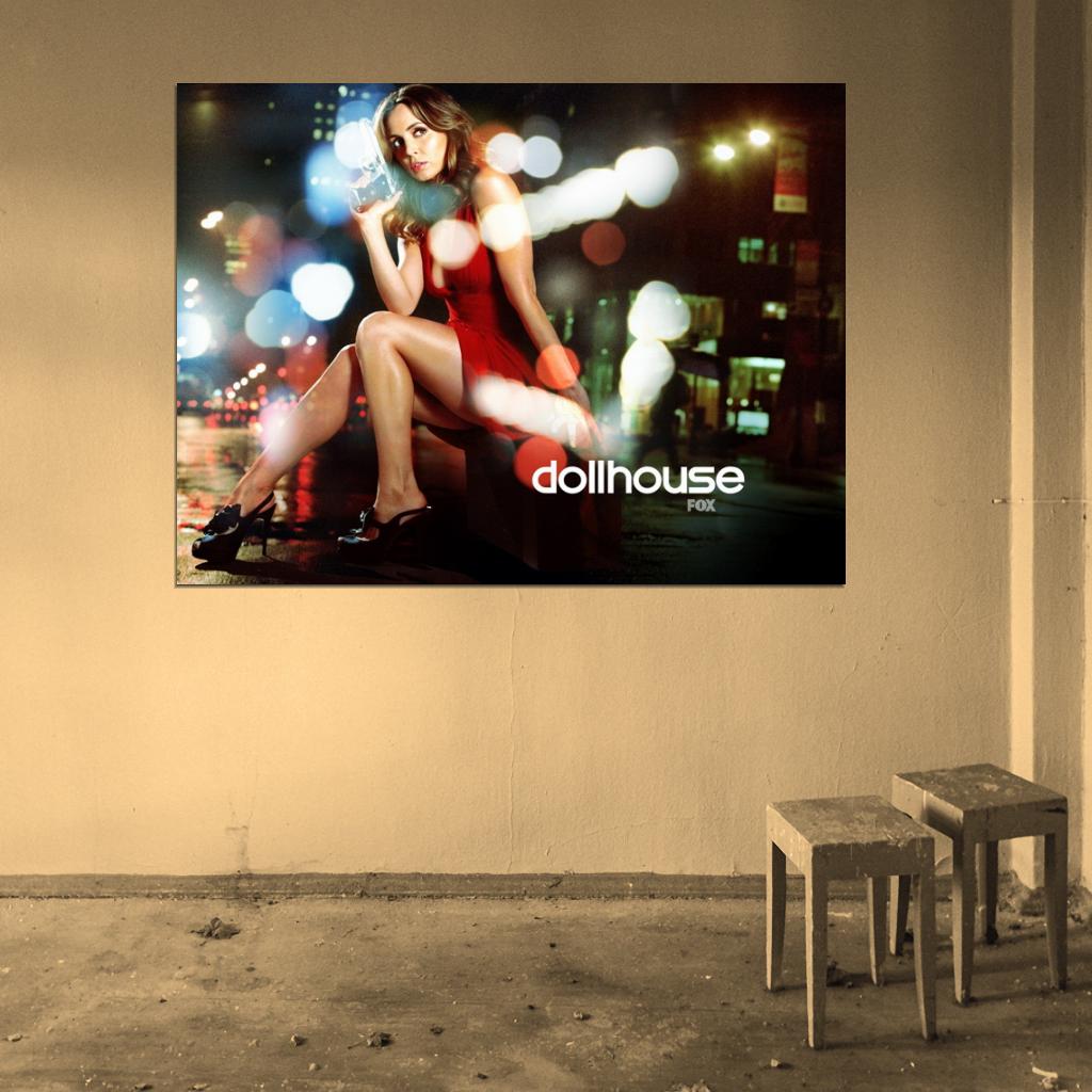 Eliza Dushku Hot Red Dress Gun Sexy Dollhouse TV Series Wall Art Print Poster