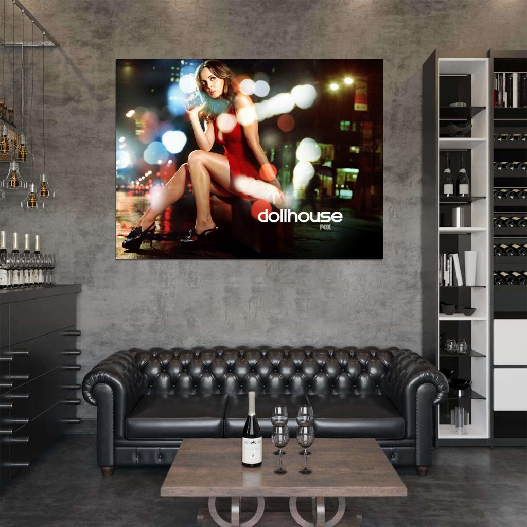 Eliza Dushku Hot Red Dress Gun Sexy Dollhouse TV Series Wall Art Print Poster