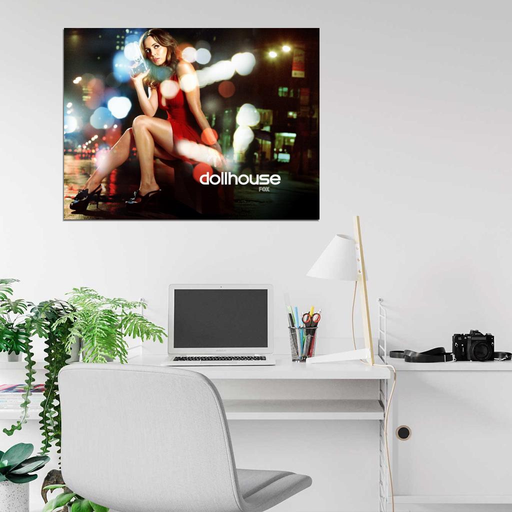 Eliza Dushku Hot Red Dress Gun Sexy Dollhouse TV Series Wall Art Print Poster