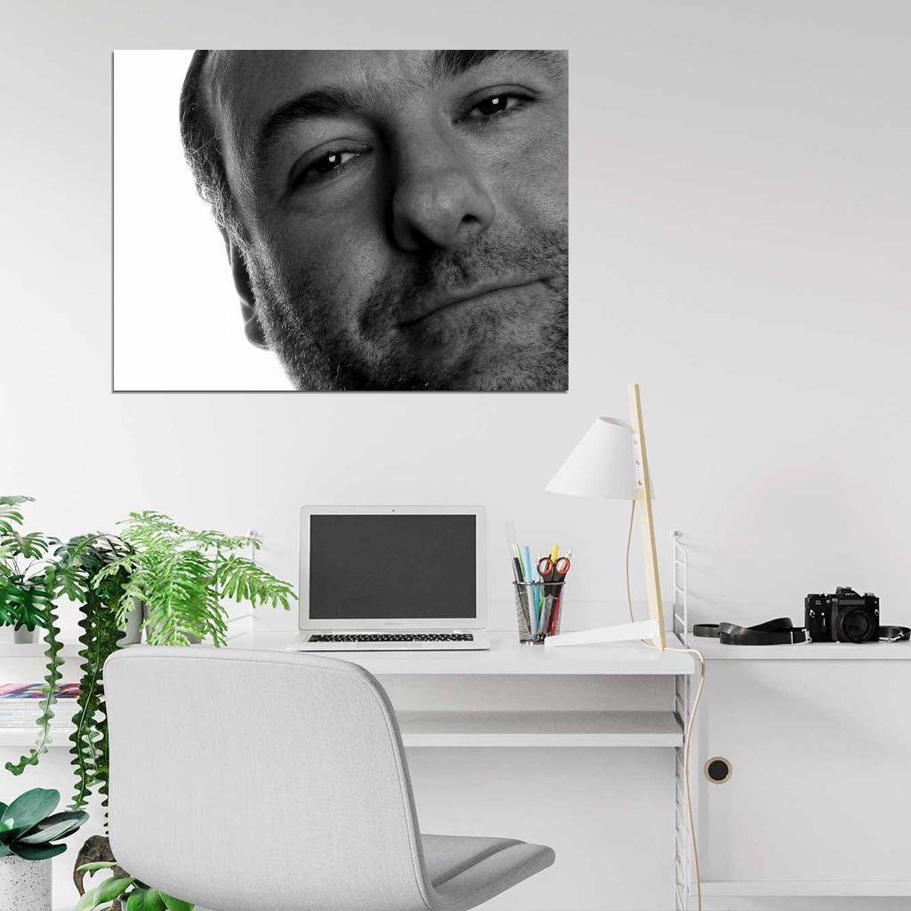 James Gandolfini BW Portrait Actor Wall Art Print Poster