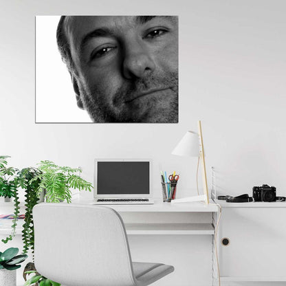 James Gandolfini BW Portrait Actor Wall Art Print Poster