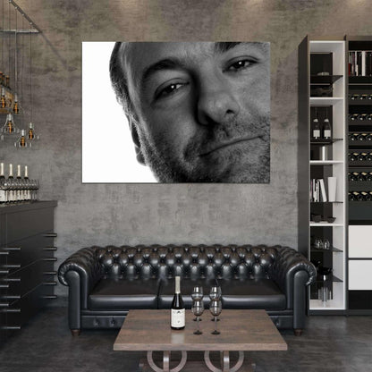 James Gandolfini BW Portrait Actor Wall Art Print Poster