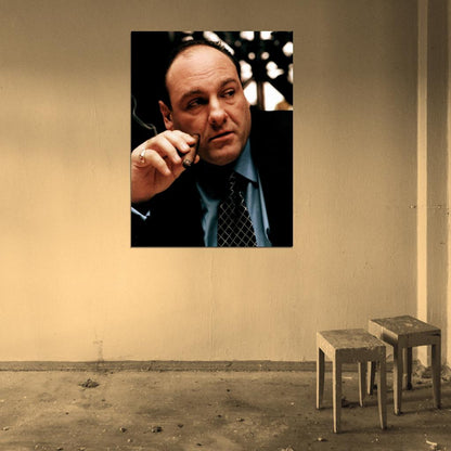 Tony Soprano Portrait Smoking TV Series The Sopranos James Gandolfini Wall Art Print Poster