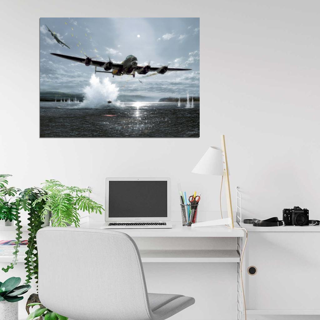 Lancaster Bomber Aircraft Dambusters WW2 World War II Art Painting Wall Art Print Poster