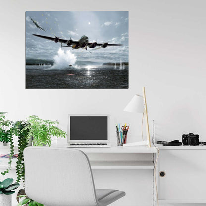 Lancaster Bomber Aircraft Dambusters WW2 World War II Art Painting Wall Art Print Poster
