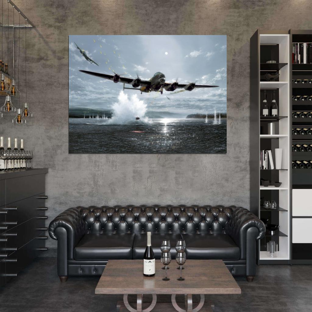 Lancaster Bomber Aircraft Dambusters WW2 World War II Art Painting Wall Art Print Poster