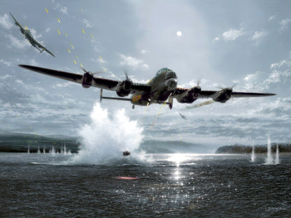 Lancaster Bomber Aircraft Dambusters WW2 World War II Art Painting Wall Art Print Poster