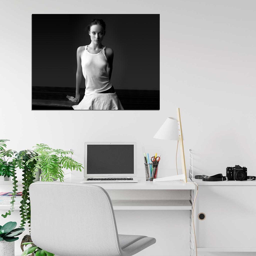 Olivia Wilde Hot Movie Actress BW Wall Art Print Poster