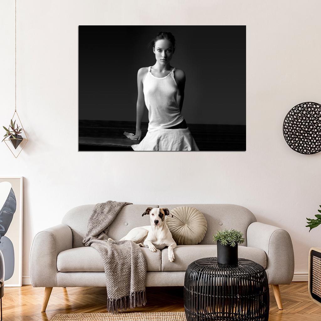 Olivia Wilde Hot Movie Actress BW Wall Art Print Poster