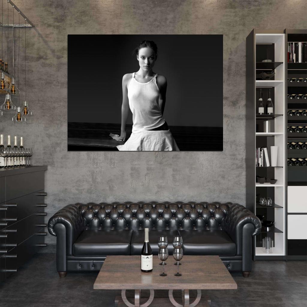 Olivia Wilde Hot Movie Actress BW Wall Art Print Poster