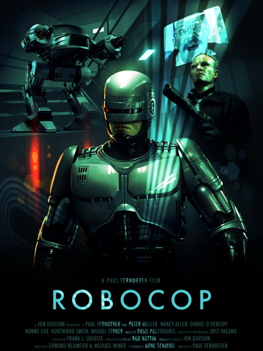 Robocop 1987 Movie Art ED-209 Clarence Boddicker Wall Art Print Poster