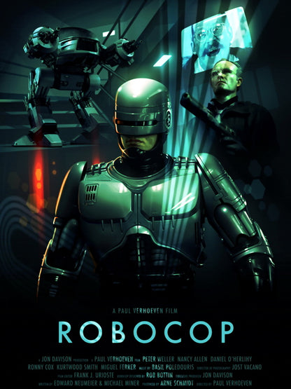 Robocop 1987 Movie Art ED-209 Clarence Boddicker Wall Art Print Poster