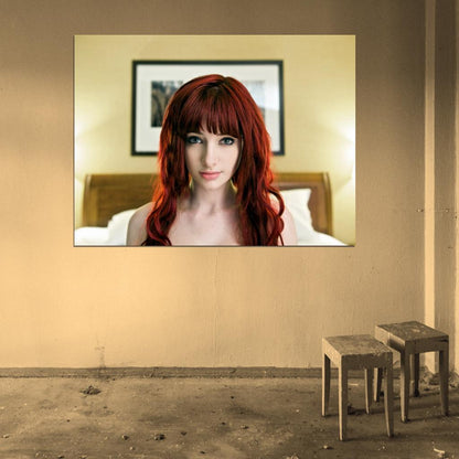 Susan Coffey Beautiful Face Portrait Redhead Hot Model Wall Art Print Poster