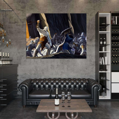 The Hobbit An Unexpected Journey Battle Painting Art Azog Thorin Wall Art Print Poster