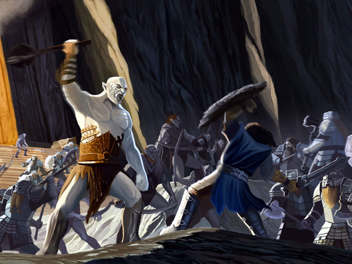 The Hobbit An Unexpected Journey Battle Painting Art Azog Thorin Wall Art Print Poster