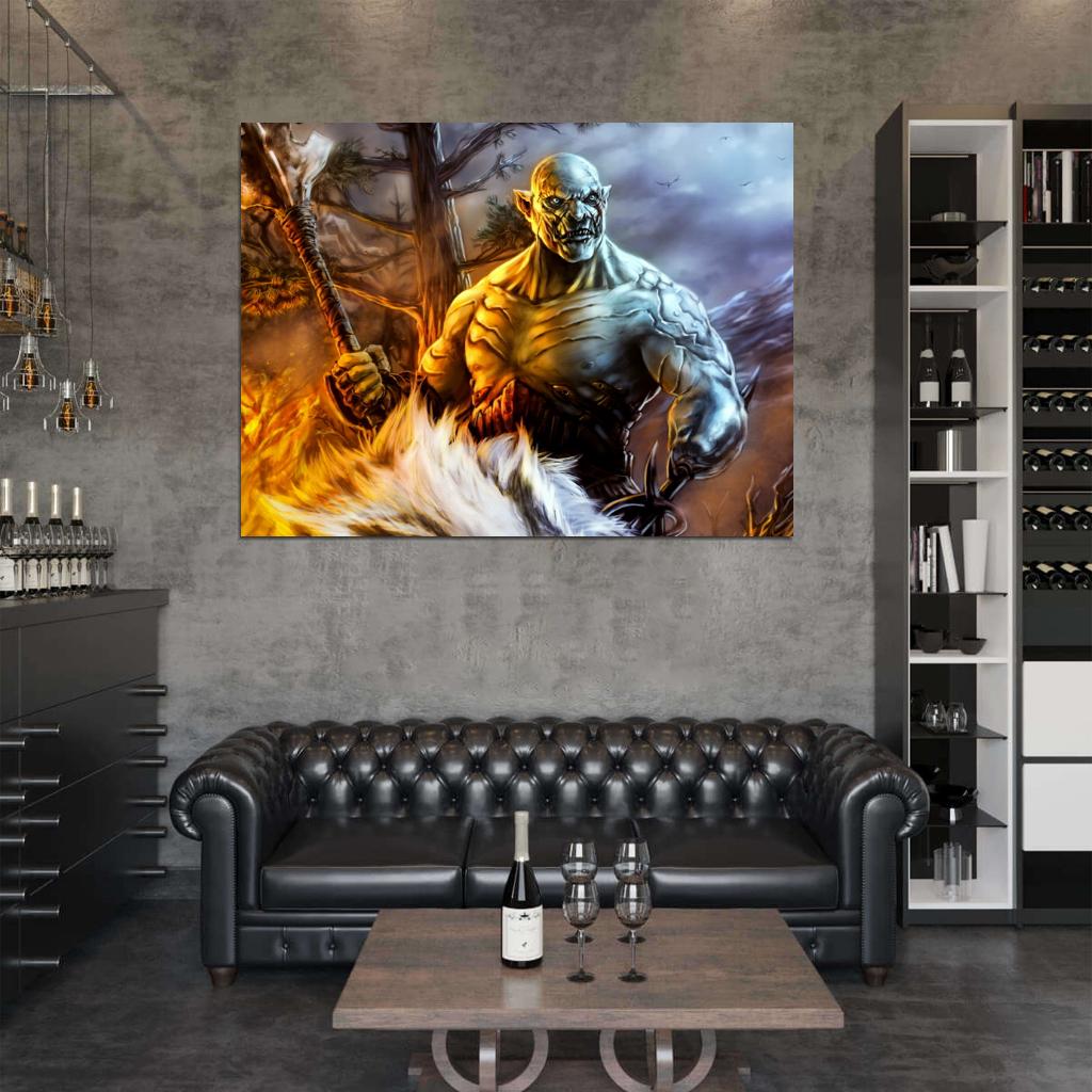 The Hobbit An Unexpected Journey Painting Art Azog Wall Art Print Poster