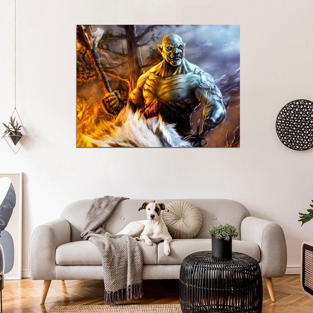 The Hobbit An Unexpected Journey Painting Art Azog Wall Art Print Poster