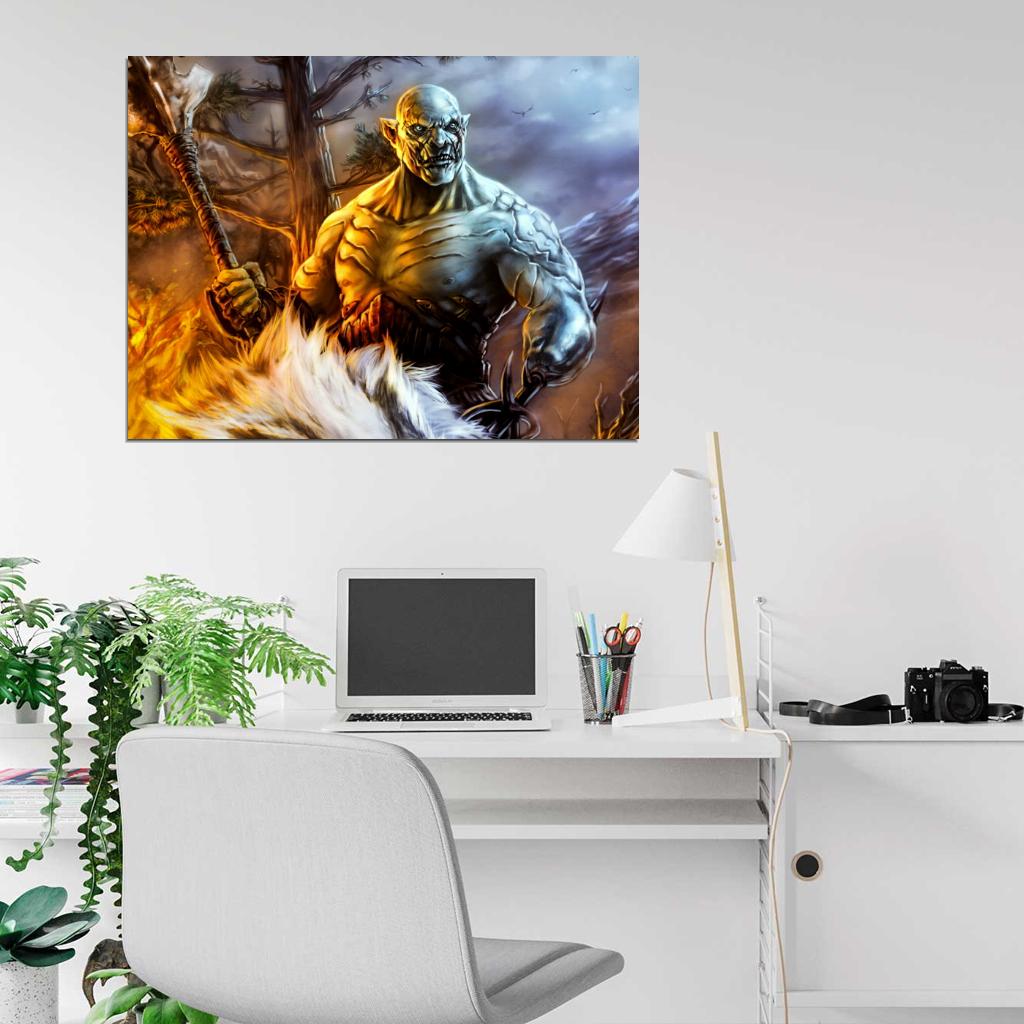The Hobbit An Unexpected Journey Painting Art Azog Wall Art Print Poster