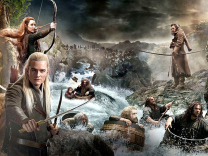 Hobbit Movie Characters There and Back Again The Desolation of Smaug Dwarves Thorin Bard LegolasTauriel Wall Art Print Poster