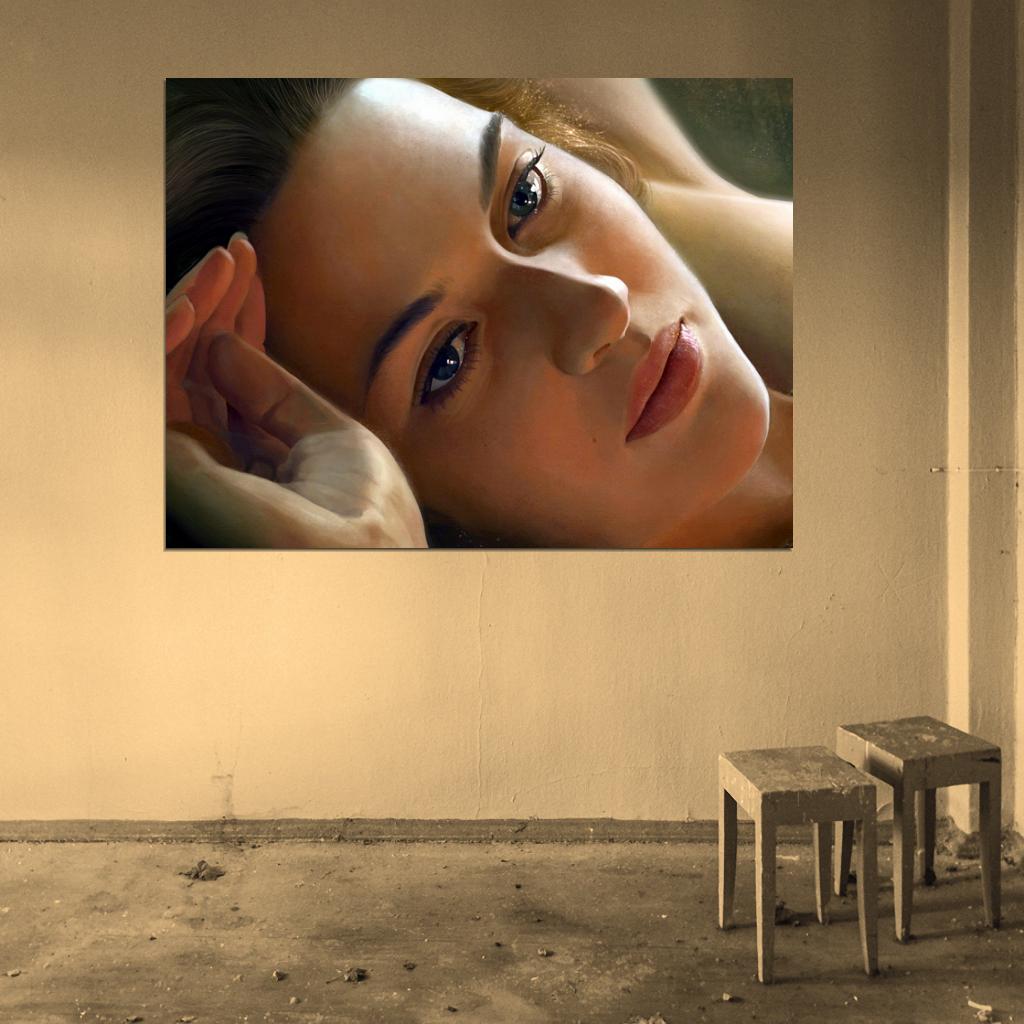 Titanic Movie Painting Art Kate Winslet Beautiful Portrait Wall Art Print Poster