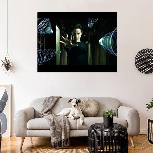 The Matrix Movie Neo Bullets Art Painting Keanu Reeves Wall Art Print Poster