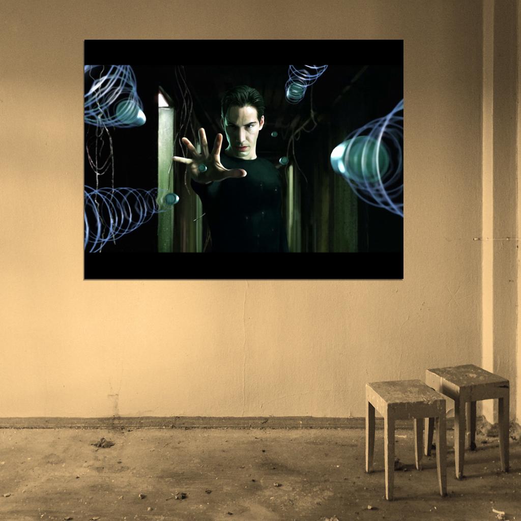 The Matrix Movie Neo Bullets Art Painting Keanu Reeves Wall Art Print Poster