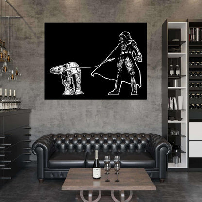 Darth Vader AT-AT Cool Funny Star Wars Art Wall Art Print Poster