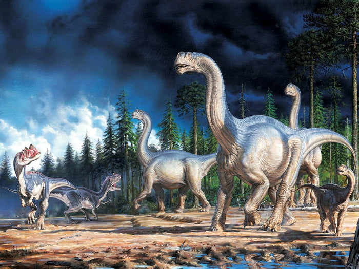 Dinosaurs Landscape Amazing Painting Art Wall Art Print Poster