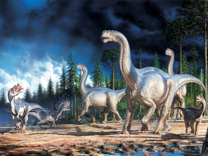 Dinosaurs Landscape Amazing Painting Art Wall Art Print Poster