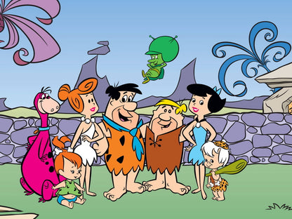 The Flintstones Characters Family Cool Cartoon Art Wall Art Print Poster