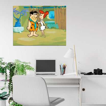 The Flintstones Fred Wilma Cool Cartoon Art Wall Art Print Poster