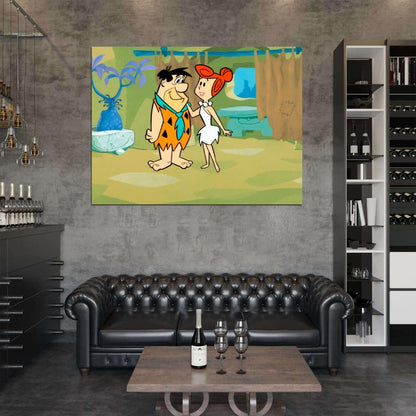The Flintstones Fred Wilma Cool Cartoon Art Wall Art Print Poster