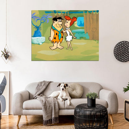 The Flintstones Fred Wilma Cool Cartoon Art Wall Art Print Poster