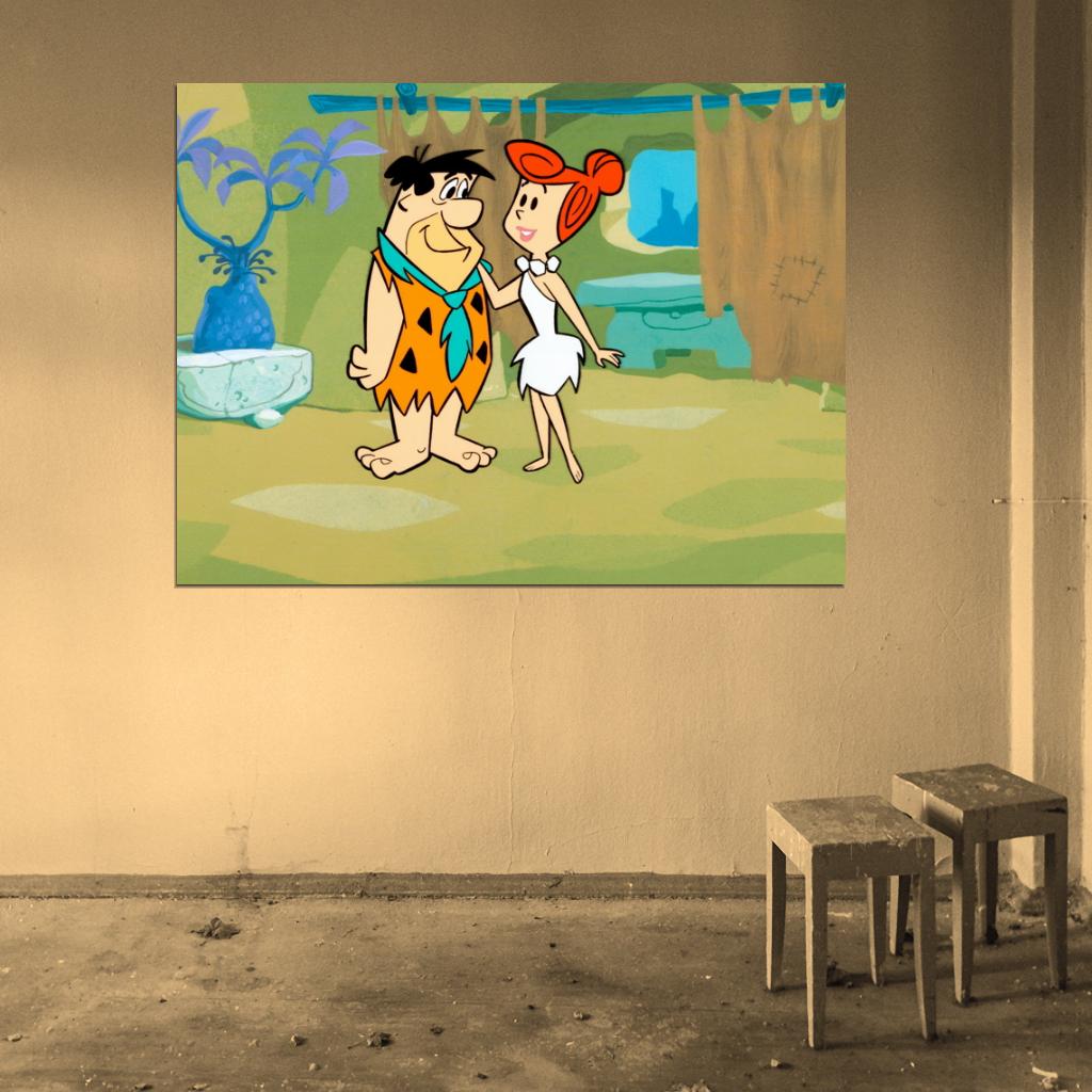 The Flintstones Fred Wilma Cool Cartoon Art Wall Art Print Poster