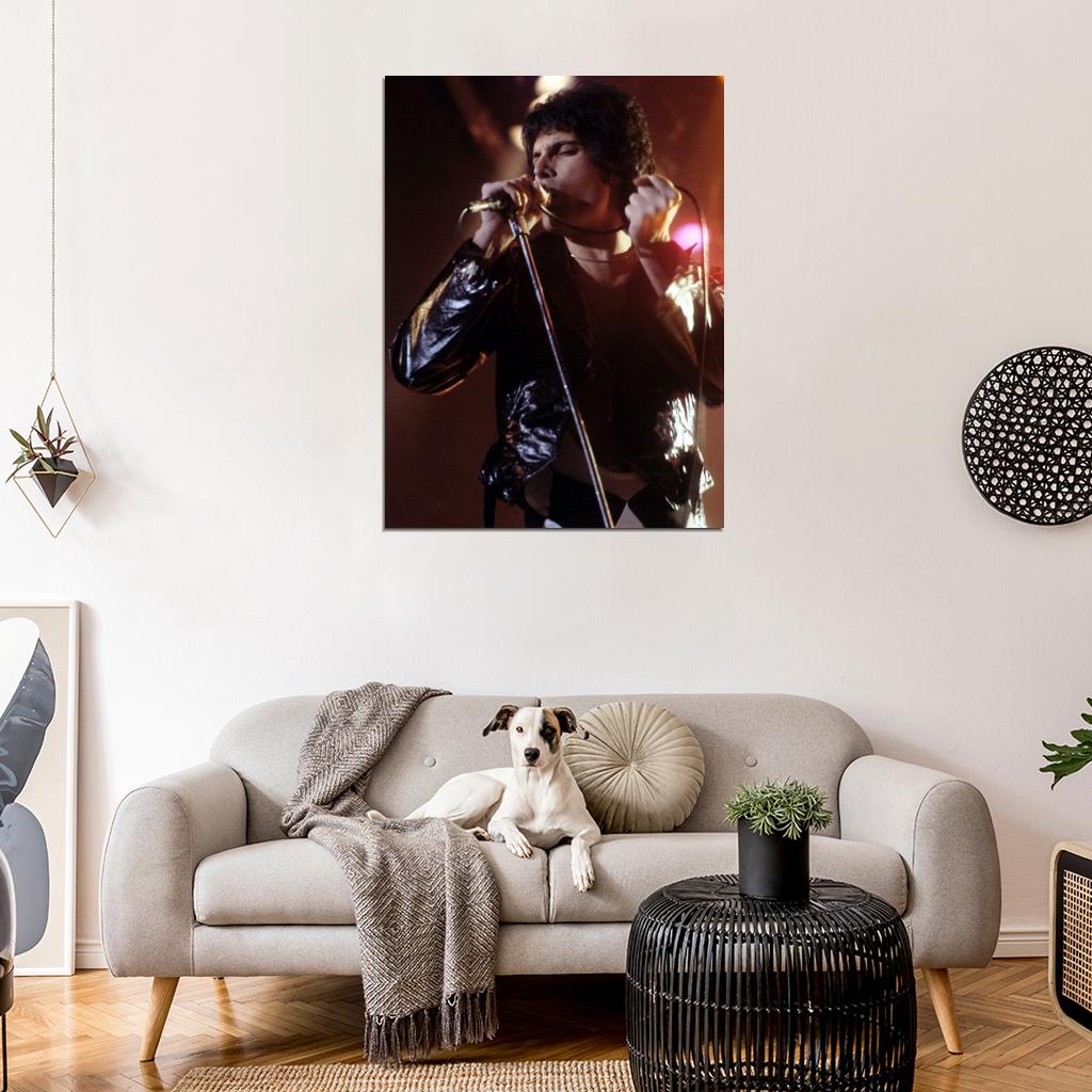 Freddie Mercury Live Concert 1978 Queen Rock Music Retro Wall Art Print Poster