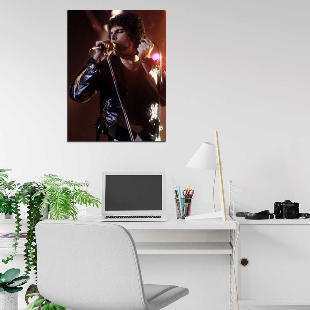 Freddie Mercury Live Concert 1978 Queen Rock Music Retro Wall Art Print Poster