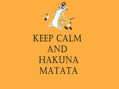 Keep Calm and Hakuna Matata Timon and Pumbaa Cool Art Wall Art Print Poster