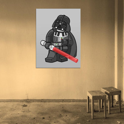 Lego Darth Vader Lightsaber Cool Star Wars Art Wall Art Print Poster