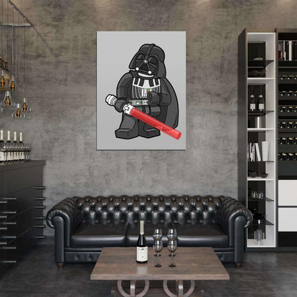 Lego Darth Vader Lightsaber Cool Star Wars Art Wall Art Print Poster