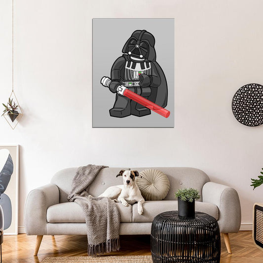 Lego Darth Vader Lightsaber Cool Star Wars Art Wall Art Print Poster