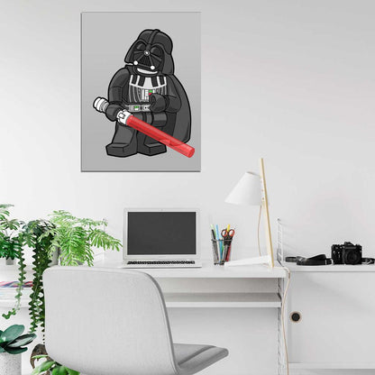 Lego Darth Vader Lightsaber Cool Star Wars Art Wall Art Print Poster
