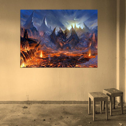 Valakas Lineage 2 Dragon LA 2 MMO Video Game Art Wall Art Print Poster