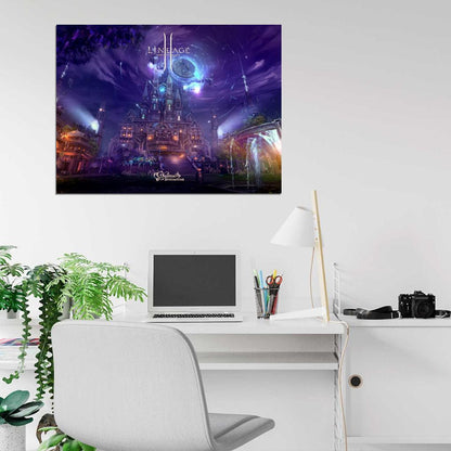 Lineage 2 Goddess of Destruction Talking Island Village LA2 MMO Video Game Art Wall Art Print Poster