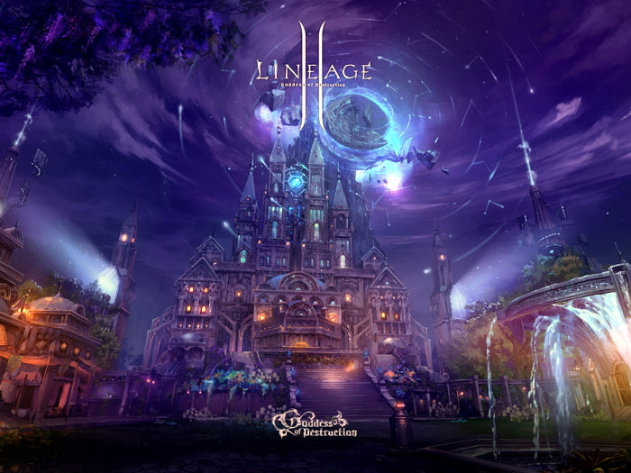 Lineage 2 Goddess of Destruction Talking Island Village LA2 MMO Video Game Art Wall Art Print Poster