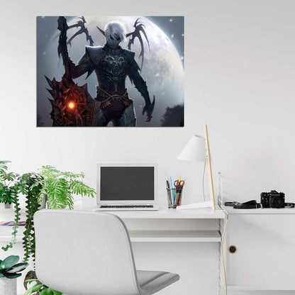 Lineage 2 Dark Elf LA2 MMO Video Game Art Wall Art Print Poster