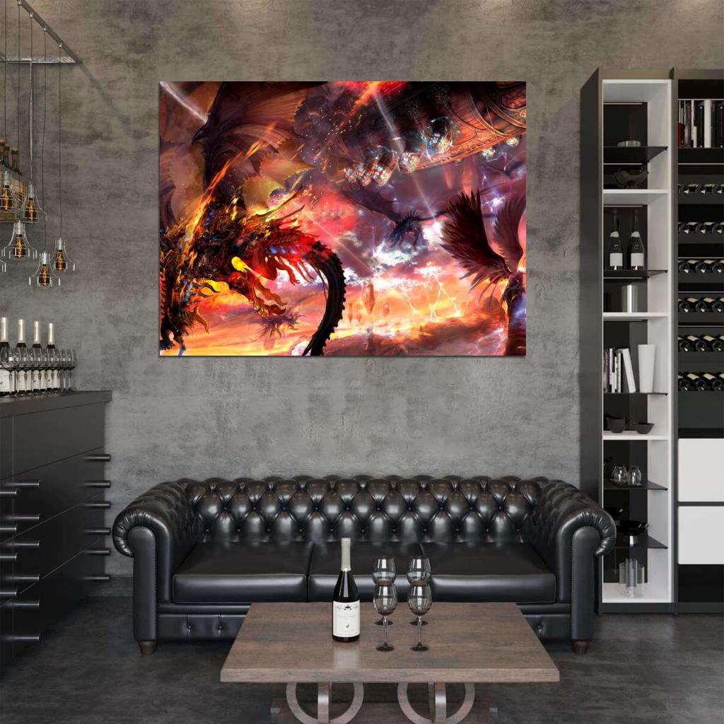 Lineage 2 Amazing Epic Battle LA2 MMO Video Game Art Wall Art Print Poster